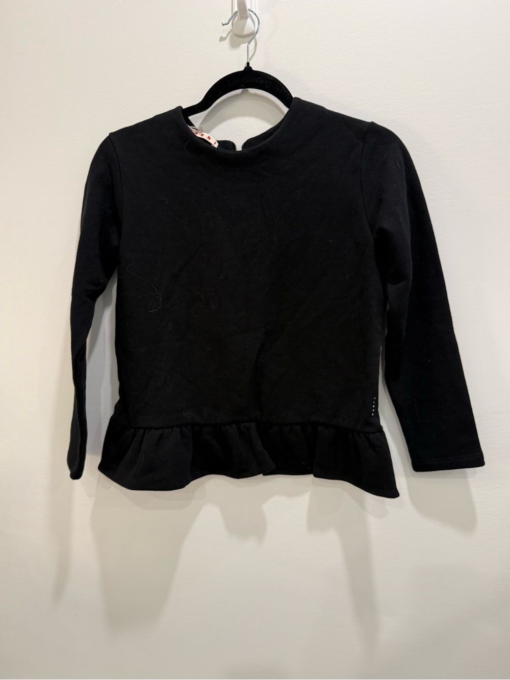 Marni Black Long-Sleeve Peplum Top for Kids